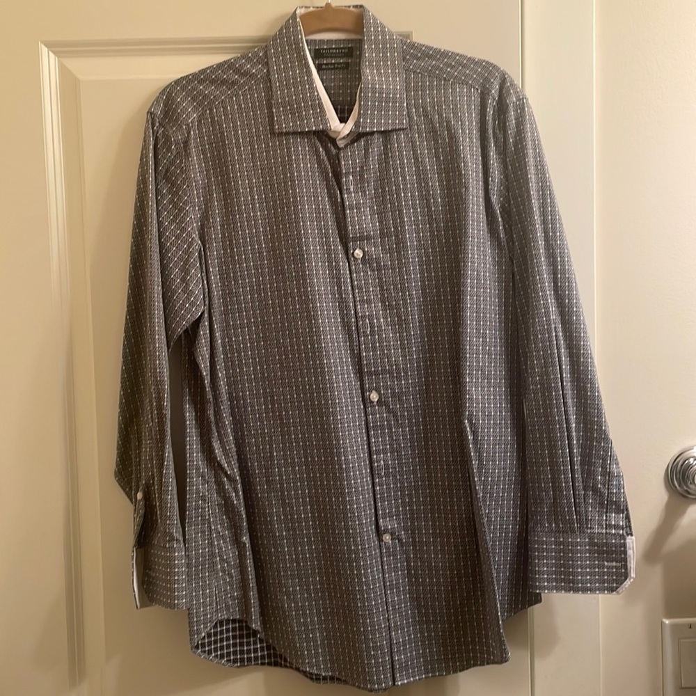 TailorByrd Mens Large Long Sleeve Dress Shirt - Non-Iron Trim Fit